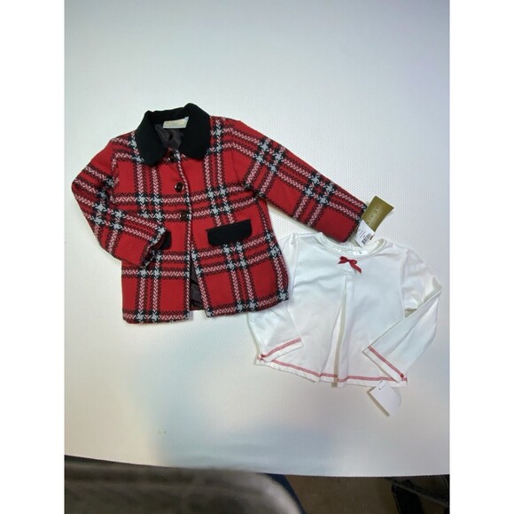 Beluga New York Baby Girl 2 Pc Dress Coat Set 3T Holiday Christmas Red Plaid - Picture 4 of 12